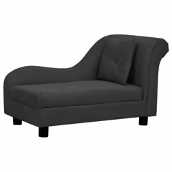 vidaXL Dog Sofa with Pillow Plush Home Indoor Pet Dog Couch Sofa Multi Colours - black