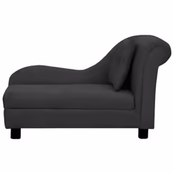 vidaXL Dog Sofa with Pillow Plush Home Indoor Pet Dog Couch Sofa Multi Colours - black