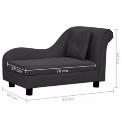 vidaXL Dog Sofa with Pillow Plush Home Indoor Pet Dog Couch Sofa Multi Colours - black