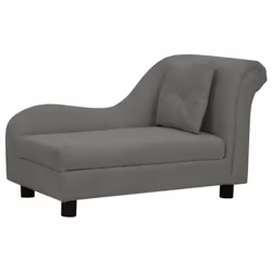 vidaXL Dog Sofa with Pillow Plush Home Indoor Pet Dog Couch Sofa Multi Colours - dark grey