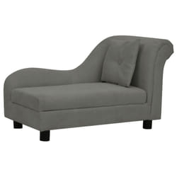 vidaXL Dog Sofa with Pillow Plush Home Indoor Pet Dog Couch Sofa Multi Colours - dark grey