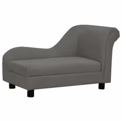 vidaXL Dog Sofa with Pillow Plush Home Indoor Pet Dog Couch Sofa Multi Colours - dark grey
