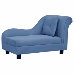 vidaXL Dog Sofa with Pillow Plush Home Indoor Pet Dog Couch Sofa Multi Colours - blue