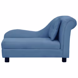 vidaXL Dog Sofa with Pillow Plush Home Indoor Pet Dog Couch Sofa Multi Colours - blue
