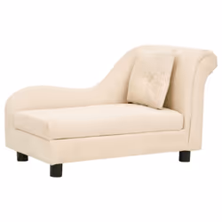 vidaXL Dog Sofa with Pillow Plush Home Indoor Pet Dog Couch Sofa Multi Colours - cream