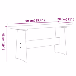 vidaXL Solid Pinewood Dining Table with Bench Honey Brown Dinner Table & Chair