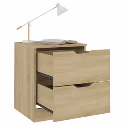vidaXL Bedside Cabinet Sonoma Oak Engineered Wood Nightstand Storage Cabinet - Additional view 4