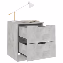 vidaXL Bedside Cabinet Concrete Grey Engineered Wood Nightstand Cabinet Table - Additional view 4