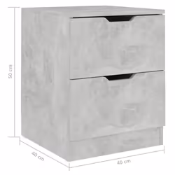 vidaXL Bedside Cabinet Concrete Grey Engineered Wood Nightstand Cabinet Table - Additional view 5