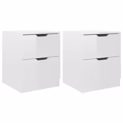 VidaXL 326736, White, MDF, Wood, 400 mm, 400 mm, 500 mm, 2 pc(s)