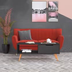 vidaXL Coffee Table Grey Engineered Wood Living Room Tea Accent Sofa Table