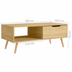 vidaXL Coffee Table Sonoma Oak Engineered Wood Side Accent Sofa Couch Table - Additional view 6