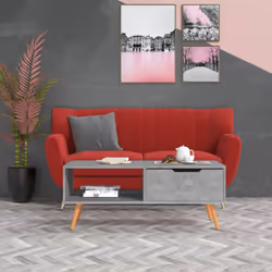 vidaXL Coffee Table Concrete Grey Engineered Wood Side Tea Accent Couch Table