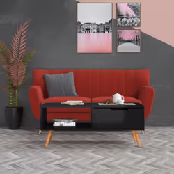 vidaXL Coffee Table High Gloss Black Engineered Wood Couch Tea Sofa Table