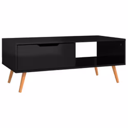 vidaXL Coffee Table High Gloss Black Engineered Wood Couch Tea Sofa Table