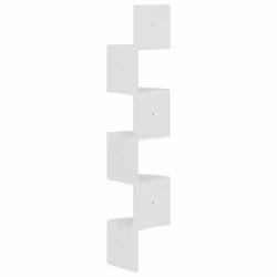 vidaXL Wall Corner Shelf White Engineered Wood Hanging Floating Wall Shelf