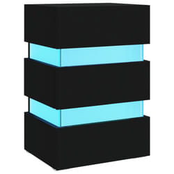 vidaXL LED Bedside Cabinet Side Table Bed Stand Bed Cabinet Engineered Wood - black