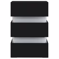 vidaXL LED Bedside Cabinet Side Table Bed Stand Bed Cabinet Engineered Wood - black - Additional view 4