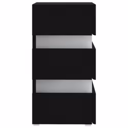 vidaXL LED Bedside Cabinet Side Table Bed Stand Bed Cabinet Engineered Wood - black - Additional view 5
