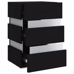 vidaXL LED Bedside Cabinet Side Table Bed Stand Bed Cabinet Engineered Wood - black - Additional view 6