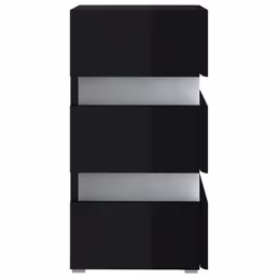 vidaXL LED Bedside Cabinet Side Table Bed Stand Bed Cabinet Engineered Wood - high gloss black - Additional view 5