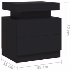VidaXL 326850 nightstand/bedside table Black - Additional view 7