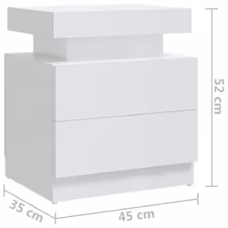 VidaXL 326855 nightstand/bedside table White - Additional view 7