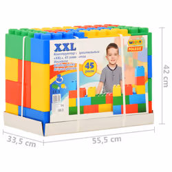 Polesie Wader Block Toys XXL 45 Pieces Stacking Blocks Building Brick Set