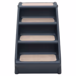 vidaXL Folding 4-Step Dog Stairs Dark Grey Pet Furniture Ladders Ramps Home - Additional view 2