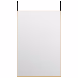 vidaXL Door Mirror Glass and Aluminium Hanging Mirror Black/Gold Multi Sizes - gold, 40 x 60 cm