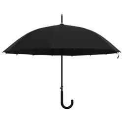 vidaXL Umbrella Automatic Black Outdoor Patio Handle Rain Walking Umbrella