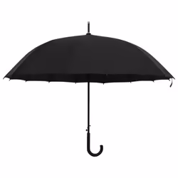 vidaXL Umbrella Automatic Black Outdoor Patio Handle Rain Walking Umbrella