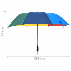 vidaXL Automatic Folding Umbrella Multicolour Portable Rain Travel Umbrella - Additional view 5
