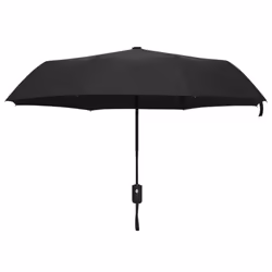 vidaXL Automatic Folding Umbrella Black Portable Rain Travel Camp Umbrella