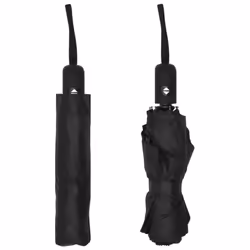 vidaXL Automatic Folding Umbrella Black Portable Rain Travel Camp Umbrella