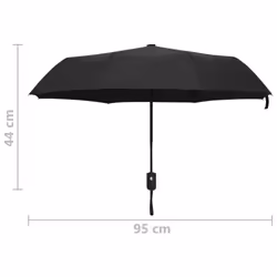 vidaXL Automatic Folding Umbrella Black Portable Rain Travel Camp Umbrella - Additional view 5