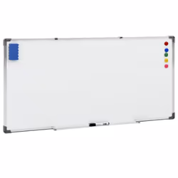 vidaXL Magnetic Whiteboard White Steel Presentation Supply Dry-Erase Board