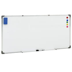 vidaXL Magnetic Whiteboard White Steel Presentation Supply Dry-Erase Board
