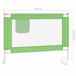 vidaXL Toddler Safety Bed Rail Green 90x25 cm Fabric Baby Cot Bed Protection - Additional view 7
