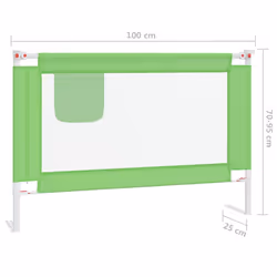 vidaXL Toddler Safety Bed Rail Green 100x25 cm Fabric Baby Cot Bed Protection - Additional view 7