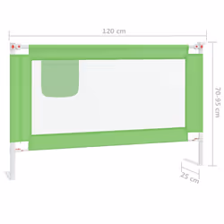 vidaXL Toddler Safety Bed Rail Green 120x25 cm Fabric Baby Cot Bed Protection - Additional view 7