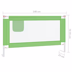 vidaXL Toddler Safety Bed Rail Green 140x25 cm Fabric Baby Cot Bed Protection - Additional view 7