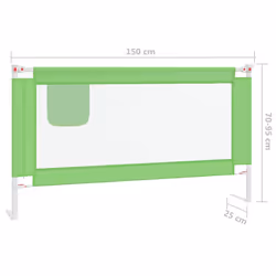 vidaXL Toddler Safety Bed Rail Green 150x25 cm Fabric Baby Cot Bed Protection