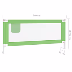 vidaXL Toddler Safety Bed Rail Green 200x25 cm Fabric Baby Cot Bed Protection - Additional view 7