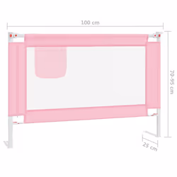 vidaXL Toddler Safety Bed Rail Pink 100x25 cm Fabric Baby Cot Bed Protection