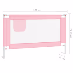 vidaXL Toddler Safety Bed Rail Pink 120x25 cm Fabric Baby Cot Bed Protection - Additional view 7