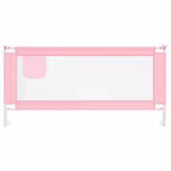 vidaXL Toddler Safety Bed Rail Pink 190x25 cm Fabric Baby Cot Bed Protection - Additional view 2