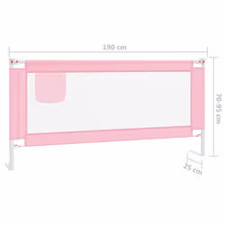 vidaXL Toddler Safety Bed Rail Pink 190x25 cm Fabric Baby Cot Bed Protection - Additional view 7