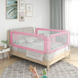 vidaXL Toddler Safety Bed Rail Pink 200x25 cm Fabric Baby Cot Bed Protection