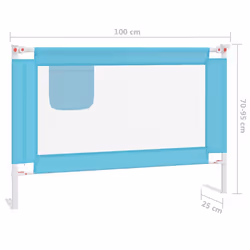 vidaXL Toddler Safety Bed Rail Blue 100x25 cm Fabric Baby Cot Bed Protection